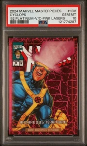 2024 Marvel Masterpieces 92 Plat Variant 13V CYCLOPS Pink Lasers /692 PSA 10 - Picture 1 of 2