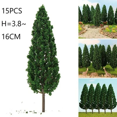 Maquette d'arbres en plastique vert pour micro paysage et mise en page scène Ve - Photo 1/4