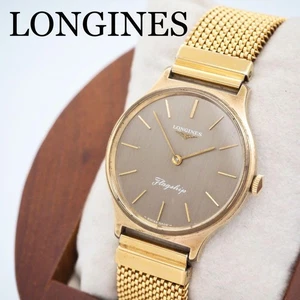 Longines Watch Hand-Wind Men's Classic Flagship Gold LONGINES,13714 - Picture 1 of 8