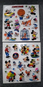 (2) Vintage Disney Mickey Mouse, Goofy. Donald Duck Puffy Stickers Lot - Picture 1 of 3