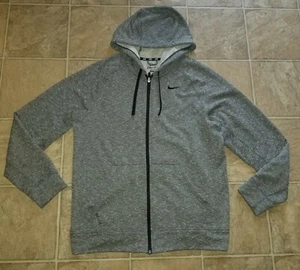 Nike men sz M French Terry Hoodie full zip gray jacket 588639 textured 2303 - Picture 1 of 4