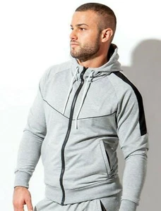 ALEXANDER COBB Athletic Jacket Hoodie & Zipper Extra Soft Gray & Black Hoody - Bild 1 von 5