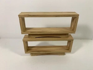 Mid Century Modern 2 Shelf Etagere 1:12 Scale Doll House Miniatures Wood Blonde - Picture 1 of 4