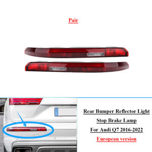2x Car Rear Bumper Reflector Lights W/5 Bulbs For Audi Q7 2016-2022 EU Version