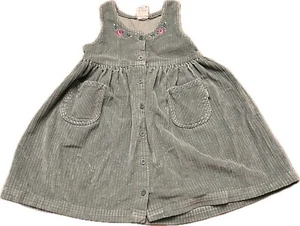 Vestido Jersey Vintage Niñas OshKosh B'Gosh Verde Floral Pana 6 - Imagen 1 de 5