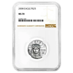 2008 $25 American Platinum Eagle 1/4 oz NGC MS70 Brown Label - Picture 1 of 2