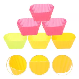 12 piezas tazas cuadradas de silicona para hornear forros antiadherentes para magdalenas forros cuadrados para magdalenas - Imagen 1 de 12