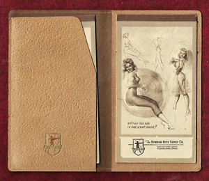 2 Vintage Earl MacPherson Pinup 1945 Calendar Notebooks Leatherette Case Used - Picture 1 of 6