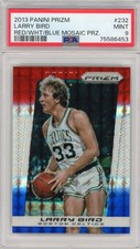 2013 Panini Prizm Larry Bird Celtics #232 Red White Blue Mosaic Prizm PSA Mint 9