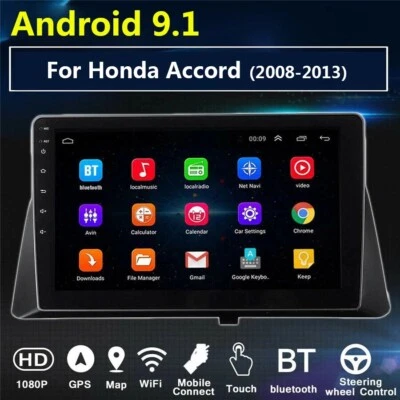 Radio estéreo de navegación GPS para automóvil para Honda Accord 2008-12 10,1" Android 9,1 unidad principal FM Foto 1 de 4