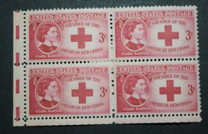 1948 Scott Stamp #967 - 3 Cent Block 4 - Red Cross - MLH/OG/VF - Picture 1 of 2