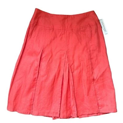 Kim Rogers Signature 100% linen skirt coral size 8p petite NWT Lagenlook Spring - Image 1 of 4