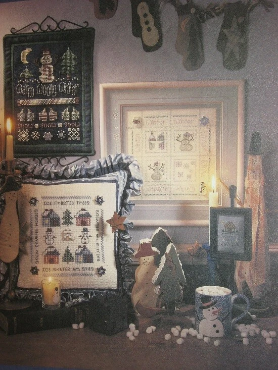 Snow Folio SHepherd's Bush Cross Stitch Pattern Leaflet 4 Chart Snowmen Winter - Image 1 of 1