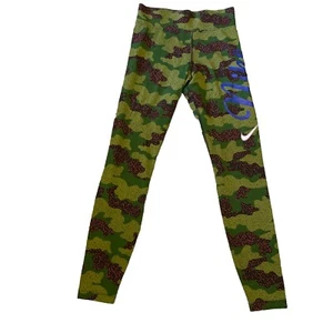 NIKE Dri-Fit Camo Tights Mid Rise Full Length 10001 USA Girls Small Quality - Picture 1 of 9