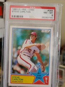 1983 O-Pee-Chee Steve Carlton #384 PSA 8 HOF