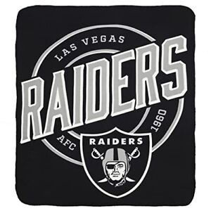 NFL Las Vegas Raiders Fleece Throw Blanket, 50" x 60", Campaign