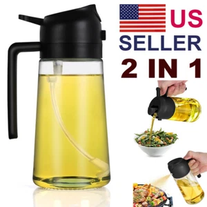 2-in-1 Oil Dispenser Bottle Olive Oil Dispenser Oil Spray for Kitchen Cooking US - Picture 1 of 13