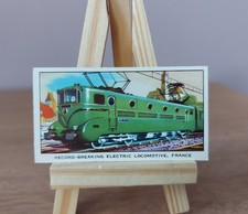 Kelloggs The Story of the Locomotive Trade Card No 2 Record Breaking Electric 