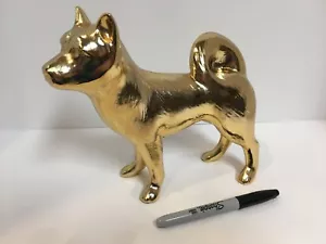 JAPANESE Golden Metal DOG STATUE from Japan~ship free - Picture 1 of 6