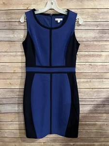 NY&C Women’s Dress Bodycon Size 4 Blue/Black Sleeveless Zipper NWT - Picture 1 of 8
