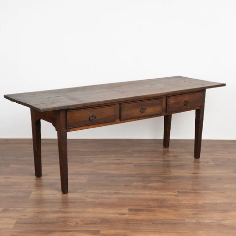 Dark Oak Console Table With Three Drawers, Denmark circa 1820-40 Cover