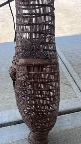 Vintage Japanese woven bamboo fish trap Cover
