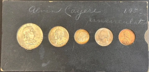 1953-S GEM Uncirculated 5 U.S. Coins from Original Silver US Mint Set Cover