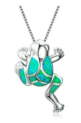 Collar Colgante 17" Rana Opalesca 1-1/8" x 3/4" Foto 1 de 2