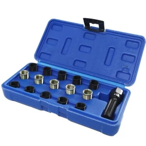 16pcs 14mm Spark Plug Rethread Kit Thread Repair M14x1.25 Cylinder Head Helicoil - Picture 1 of 12