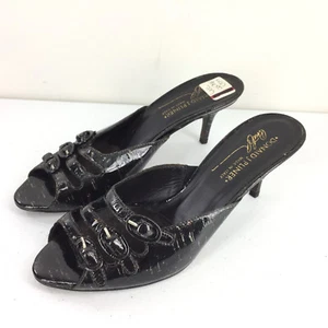 Lackleder Pantoletten Sandalen Donald J Pliner 7 braun High Heels schick NEU** - Bild 1 von 6