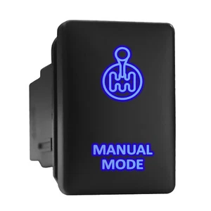 MANUAL MODE Blue LED Backlit Switch Short Push Button 1.28"x 0.87" (Fit: Toyota) - Picture 1 of 6