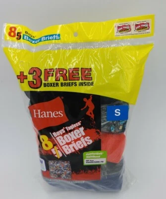 Hanes Boys Comfortsoft Tagless Boxer Briefs 8 Pair Assorted styles Size S (6-8) - Image 1 of 4
