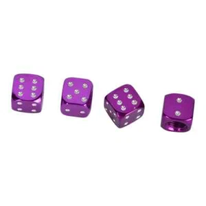 New Purple Dice Tire Valve Caps - Picture 1 of 1