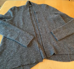 EILEEN FISHER GRAUER OFFENER CARDIGAN PULLOVER AUS WOLLMISCHUNG GR. S PETITE - Bild 1 von 6