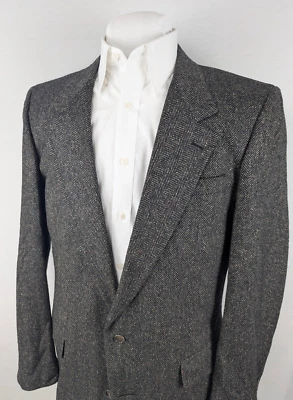 Abrigo Blazer Deportivo de Lana Kosins DE COLECCIÓN Para Hombres 42L Marrón Espiga Tweed Chaqueta Foto 1 de 4