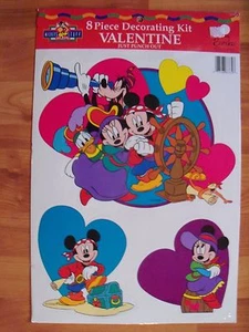 8pc Valentines Punch Out Kit Decoration Mickeys Stuff Disney Pirate Eureka NOS - Picture 1 of 2