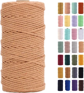 Coffee Macrame Cord 3Mm X 109Yards,Colored Cotton Rope Colorful Cotton Cord Soft - Picture 1 of 12