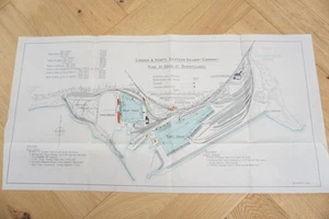 1934 LNER Burntisland Docks Eisenbahn Plan Karte - Bild 1 von 4