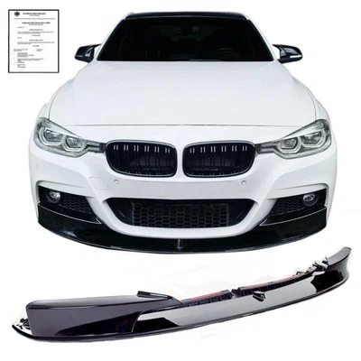 Front Spoiler Lippe schwarz glänzend ABE passend für Stoßstange BMW 3er F30 F31 - Bild 1 von 4