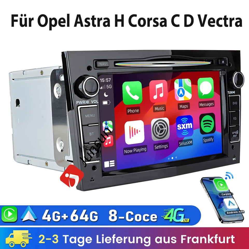 CD DVD 4+64G DAB+Für Opel Astra H Corsa C D Vectra Autoradio Android 13 Carplay - Bild 1 von 4
