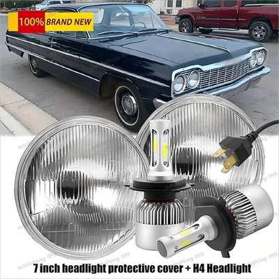 Par de faros LED redondos de 7 pulgadas de haz alto bajo para Chevy Stileline Deluxe 1949-1952 Foto 1 de 4