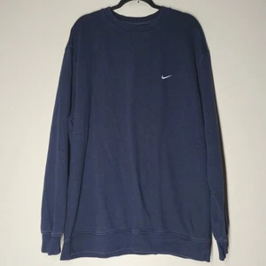 VINTAGE 2000s Nike Sweatshirt Herren 2XL XXL Blau Pullover Crewneck Swoosh Fleece - Bild 1 von 5
