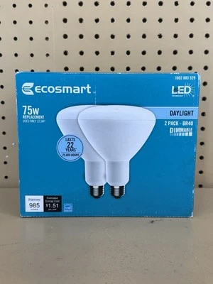(2-Pk) EcoSmart Dimmable Energy Star LED Light Bulb Daylight 75W Equivalent - Image 1 of 3