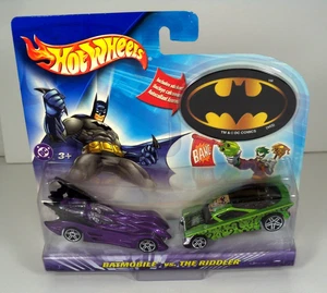 HOT WHEELS DC COMICS BATMAN VS THE RIDDLER 2 PACK BATMOBILE - Picture 1 of 6