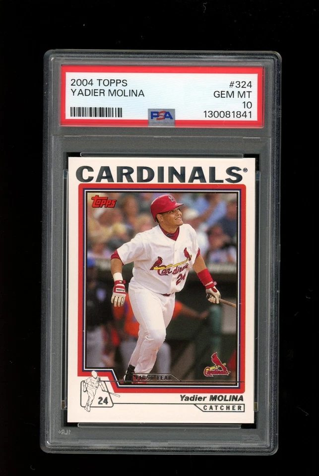 2004 Topps #324 Yadier Molina Rookie RC St. Louis Cardinals PSA 10 em perfeito estado - Imagem 1 de 2