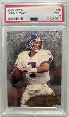 John Elway 1996 Fleer Metal #35 PSA 9 Mint Denver Broncos HOF QB - Image 1 of 2