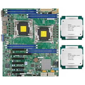 Supermicro X10DRl-i LGA2011-3 Motherboard Intel Xeon E5-2696v3 36c/72t 2.3GHz - Picture 1 of 5
