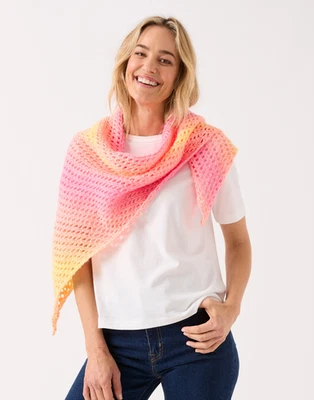 Sirdar Shawl in One Crochet Pattern Jewelspun Ombre yarn 10849 - Image 1 of 4