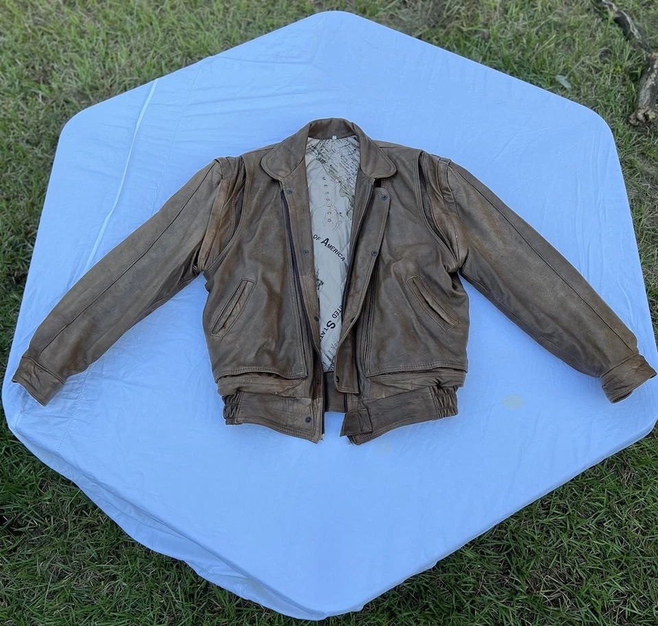 Vintage  Leather Bomber Jacket Made In Italy (Vera Pelle) XXL - Image 1 of 4