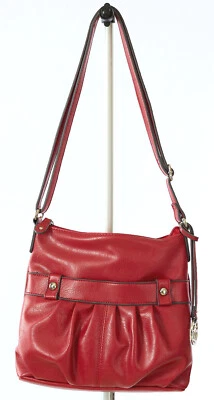 Style & Co. Bandolera Bolso de Mano Cartera ROJO Bolso Cubo Imitación Cuero Bolso Dije Vegano Foto 1 de 4